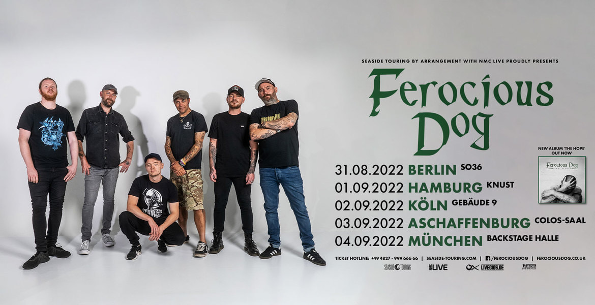 Tickets FEROCIOUS DOG, Die Veranstaltung wird verlegt. Ein neuer Termin wird noch bekannt gegeben. Karten bleiben gültig. in Berlin