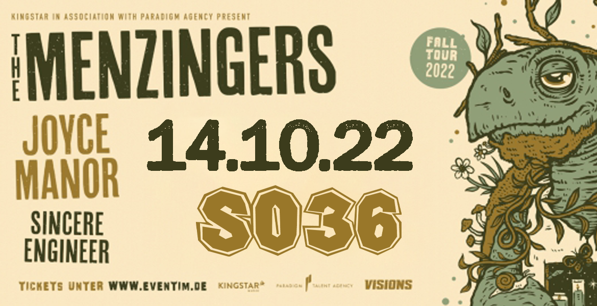 Tickets für THE MENZINGERS jetzt direkt im offiziellen SO36 Shop kaufen!