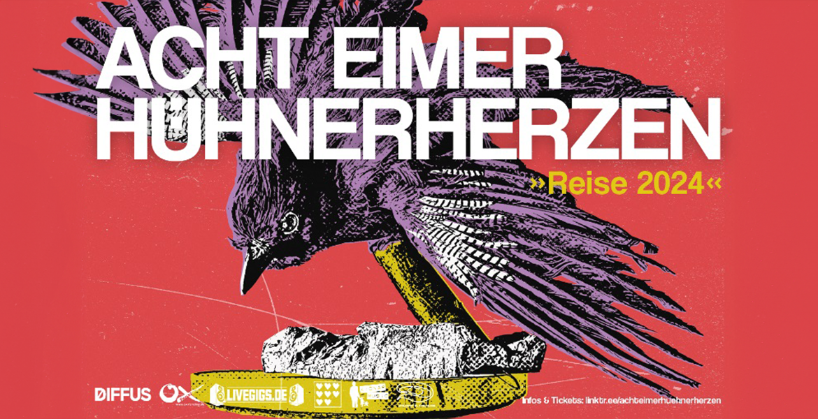 Tickets ACHT EIMER HÜHNERHERZEN, Support: iedereen in Berlin