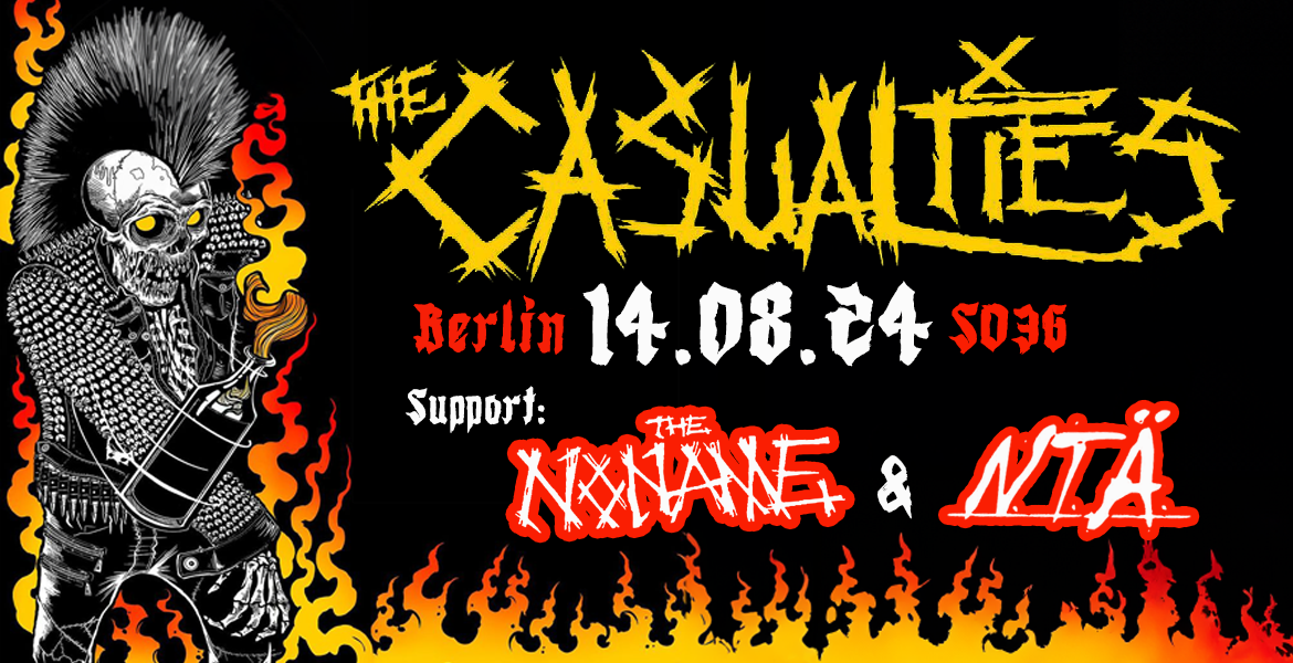 Tickets THE CASUALTIES, Support: THE NONAME & NTÄ in Berlin