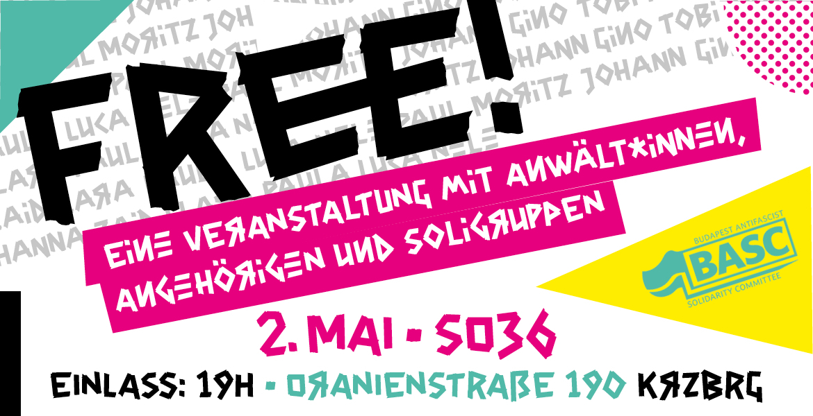 Tickets FREE ALL ANTIFAS, Eine Veranstaltung mit Anwält*innen, Angehörigen und Soligruppen in Berlin