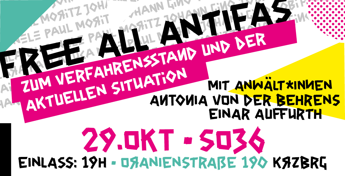 Tickets VERFAHREN GEGEN ANTIFAS - DIE ANWÄLT:INNEN SPRECHEN., Veranstaltung zur politischen Einordnung. in Berlin