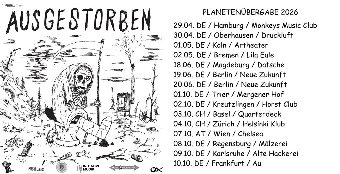 Tickets AUSGESTORBEN, Die neue Kapelle von Jens Rachut // + support in Berlin