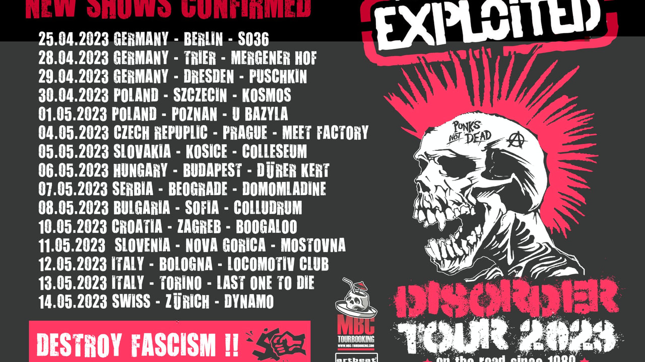 Tickets für THE EXPLOITED jetzt direkt im offiziellen SO36 Shop kaufen!